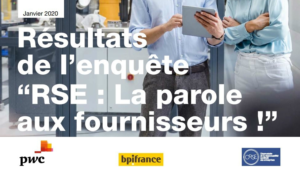 Résultats de l’enquête « RSE : la parole aux fournisseurs ».