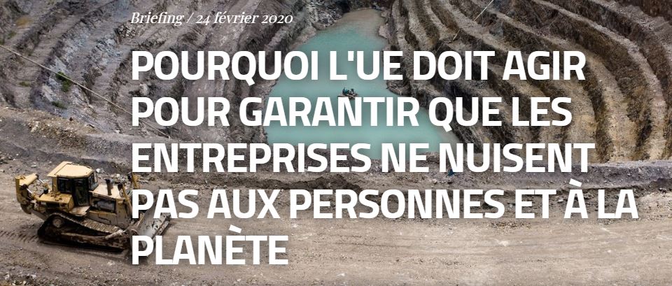 Pourquoi l’UE doit agir pour garantir que les entreprises ne nuisent pas aux personnes et à la planète ?