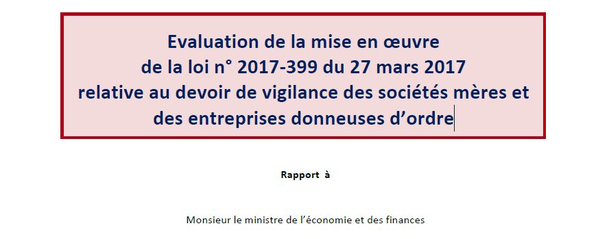 Evaluation de l’application de la loi sur le devoir de vigilance