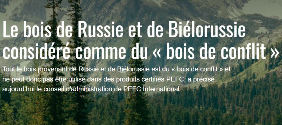 Bois de Russie et de Biélorussie identifiés bois de conflit.