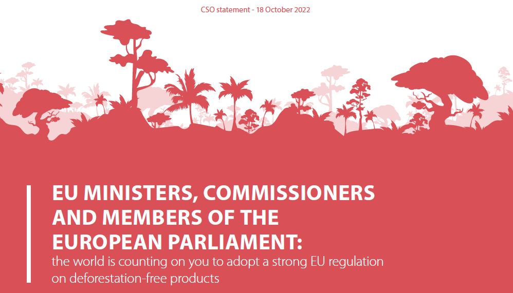 Déclaration de 141 organisations civiles contre la déforestation importée