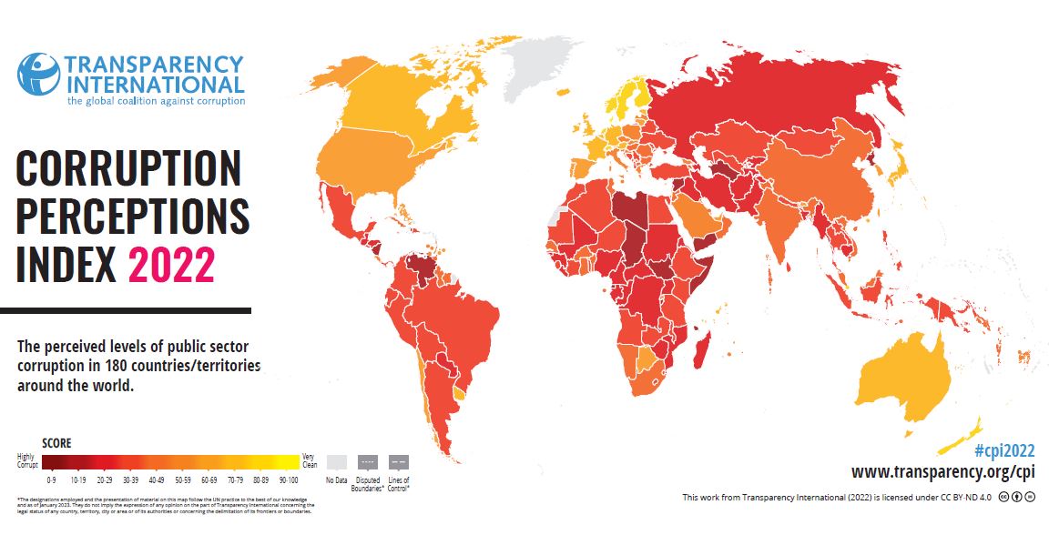 Publication de l’Indice de corruption (CPI) 2022.