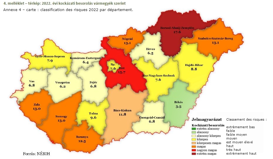 La carte des niveaux de risque d’exploitation illégale en Hongrie est disponible.