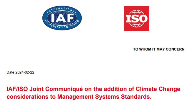 Le changement climatique intégré à présent dans les normes de management ISO.