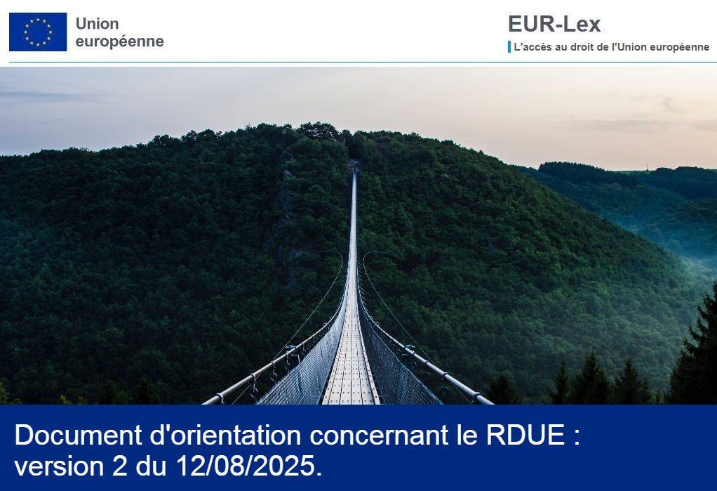 RDUE : nouvelle version (n°2) pour le document d’orientation.
