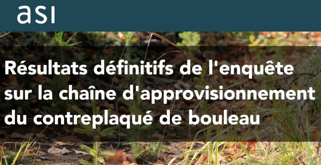 Transaction FSC sur le contreplaqué de bouleau : résultats définitifs.