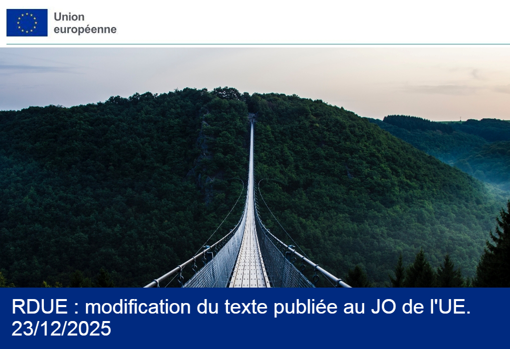 RDUE : la modification du texte est officiellement publiée.